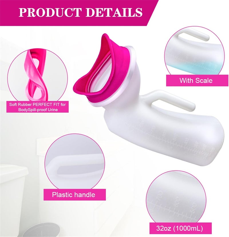 YSYONM Urinals for Women and Men Portable Unisex Urinal Bottle 1000ml Female Urination Device Pee Bottles for Emergency Travel Car & Camping Hospital Elderly Incontinence - Image 3